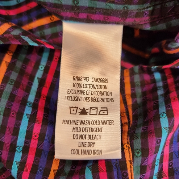 Robert Graham Shirt Men’s Medium Calvert Long Sleeve Multicolor Stripe Cotton - Picture 8 of 14